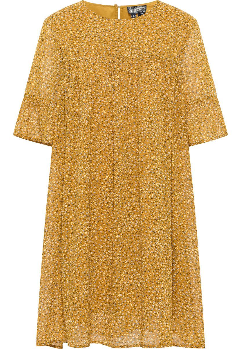 Dreimaster Kleid Damen Dunkelgelb Mehrfarbig