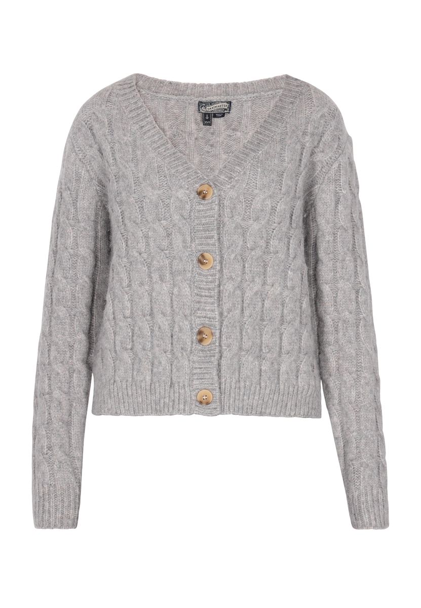 Zopfstrickjacke mit Knopfleiste