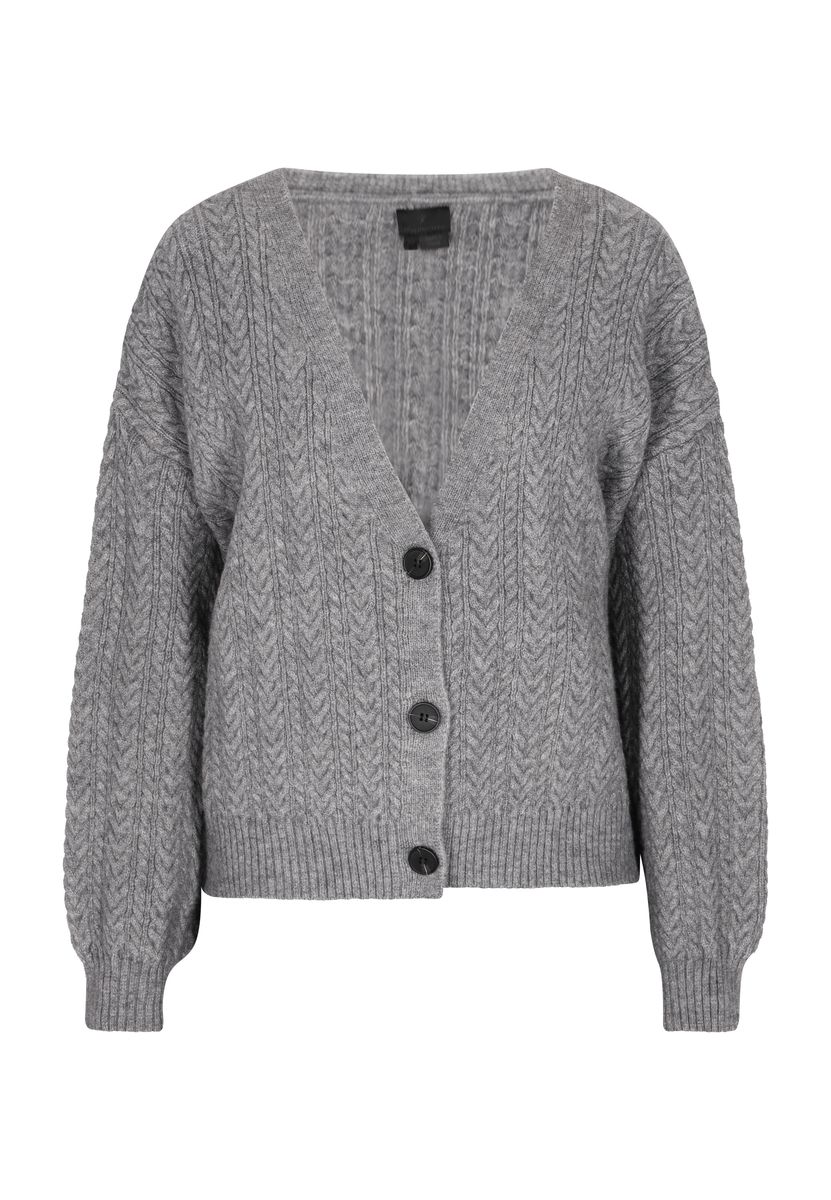Zopfstrickjacke mit Knopfleiste