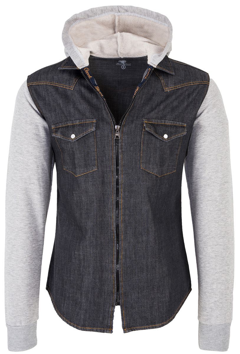 Hybrid Denim-Hoodie Hemdjacke