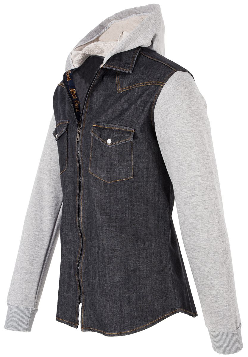 Hybrid Denim-Hoodie Hemdjacke