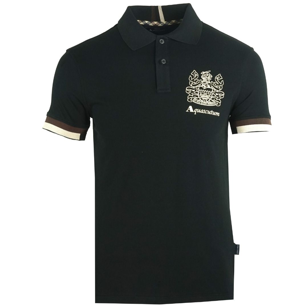 Wappen-Logo Schwarzes Poloshirt