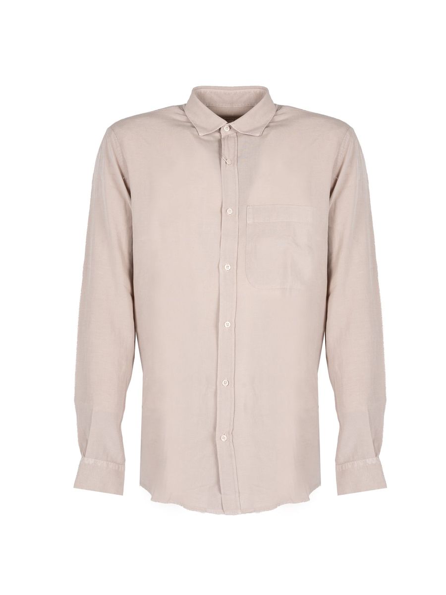 Beige Leinenmischung Herrenhemd