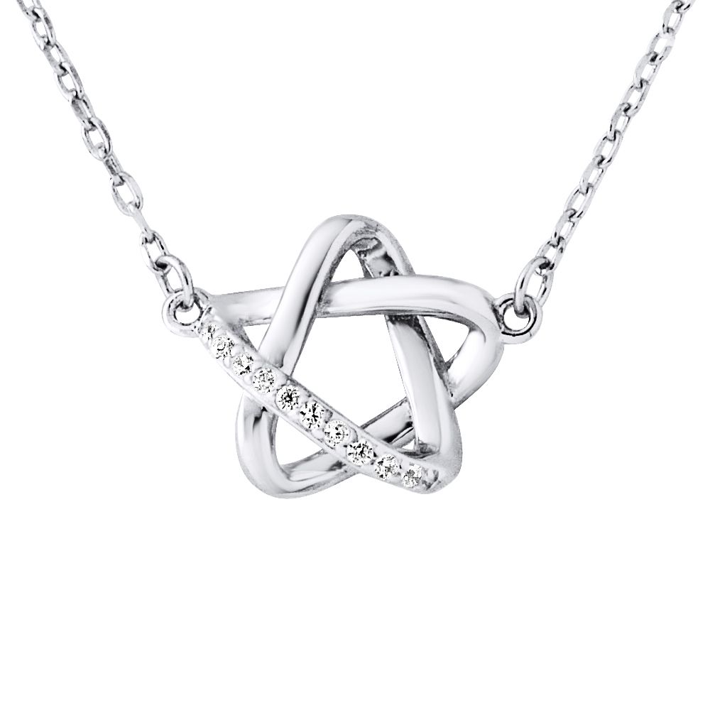Zarte Sterling Silber Mond & Stern Halskette