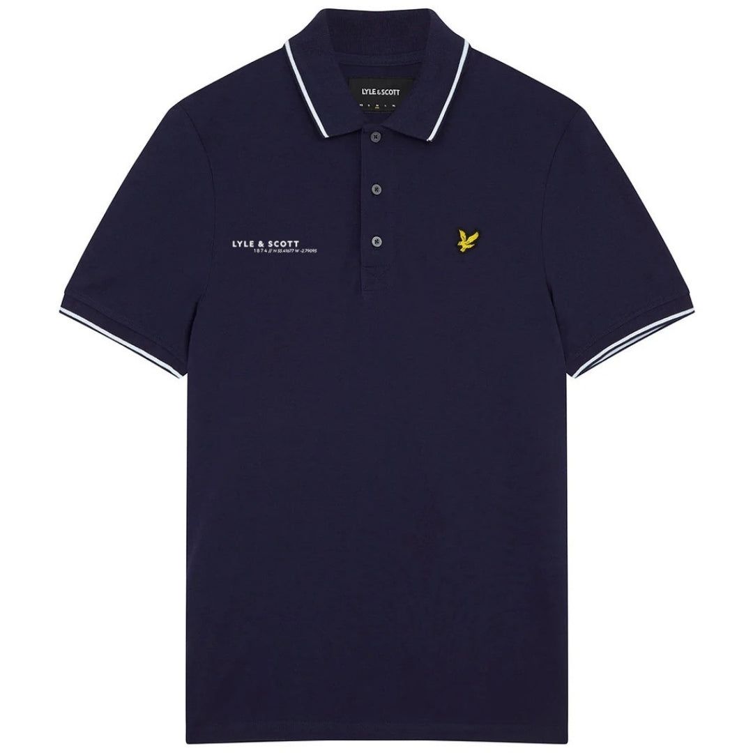 Herren Marineblaues Kurzarm-Poloshirt