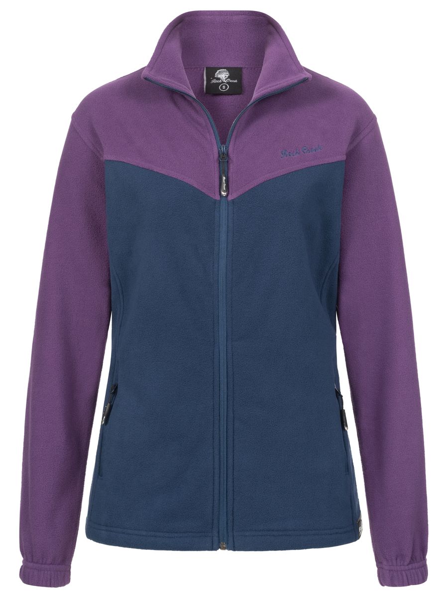 Damen Fleecejacke mit Zwei-Farben-Reißverschluss