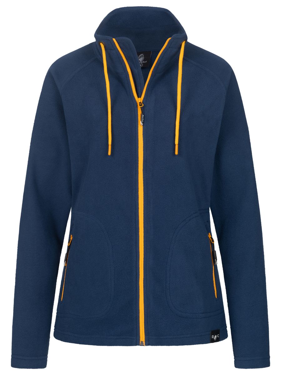 Damen Fleecejacke mit Zwei-Farben-Reißverschluss