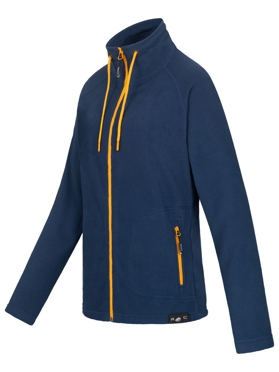 Zweifarbige Fleecejacke mit Stehkragen