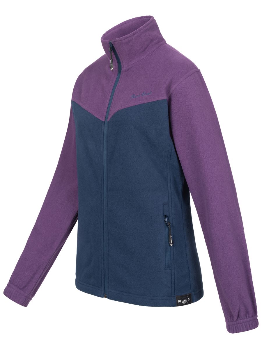 Zweifarbige Fleecejacke mit Stehkragen