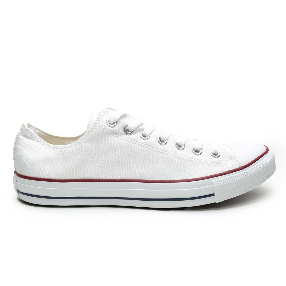 Weiße Canvas-Sneakers mit niedrigem Schaft