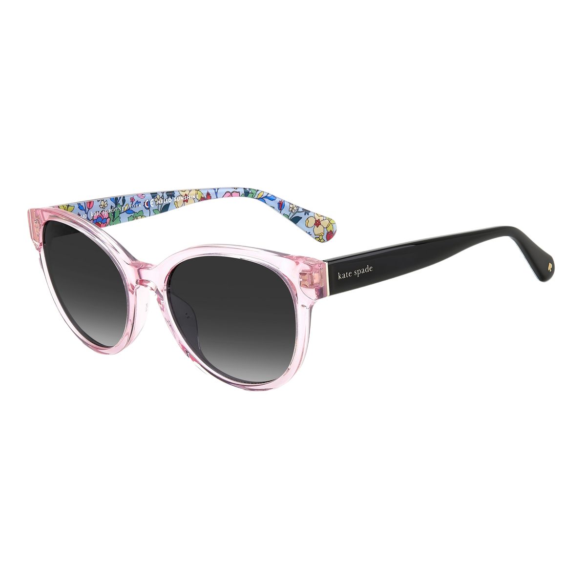 Sonnenbrille mit eckigem Rahmen und gemusterten Bügeln