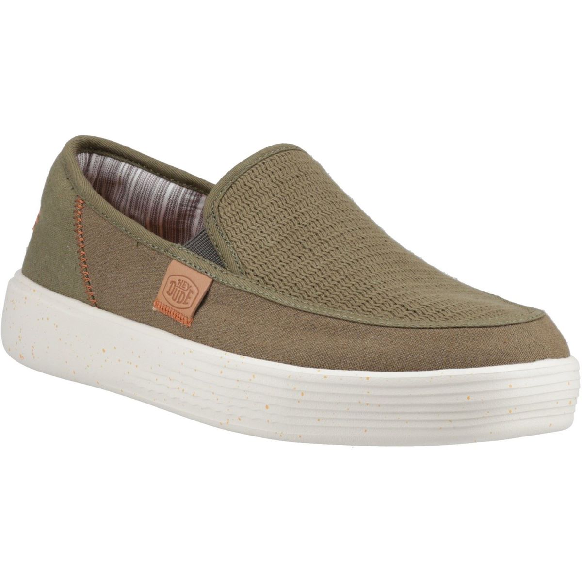 HEYDUDE Sunapee Küstenlinie Baumwollmischung Herren Olive Loafers
