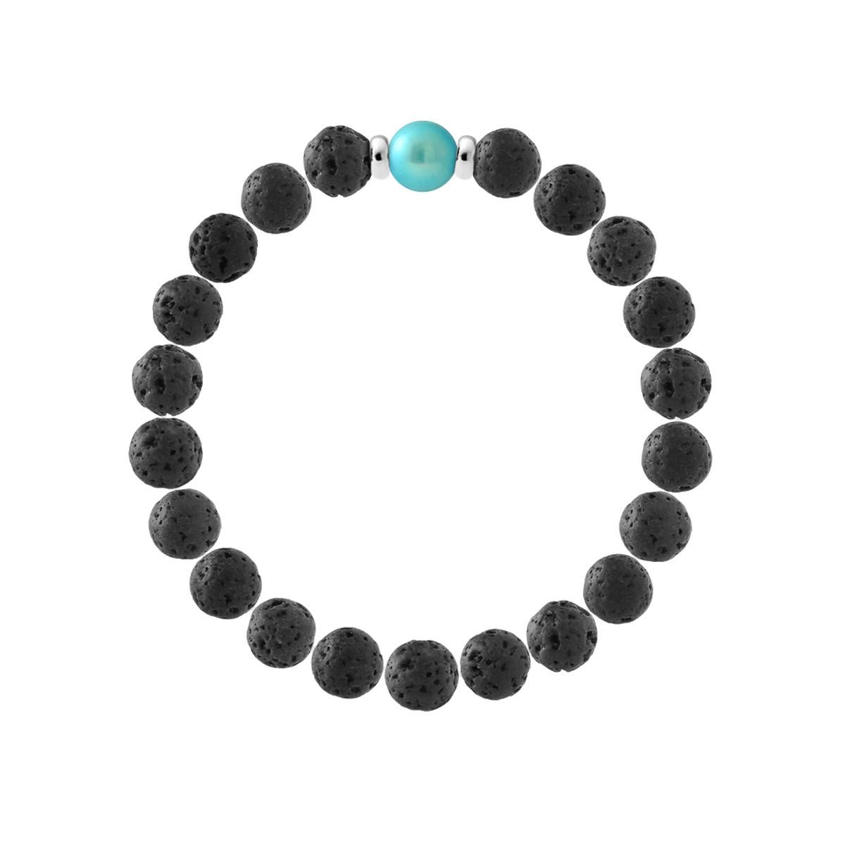 Lavastein- und Perlenarmband