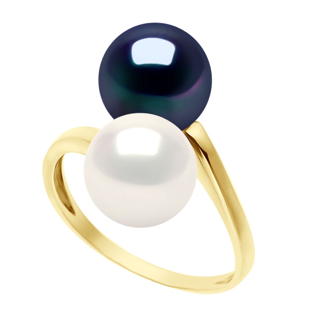 Bypass-Ring mit Perlen-Duo
