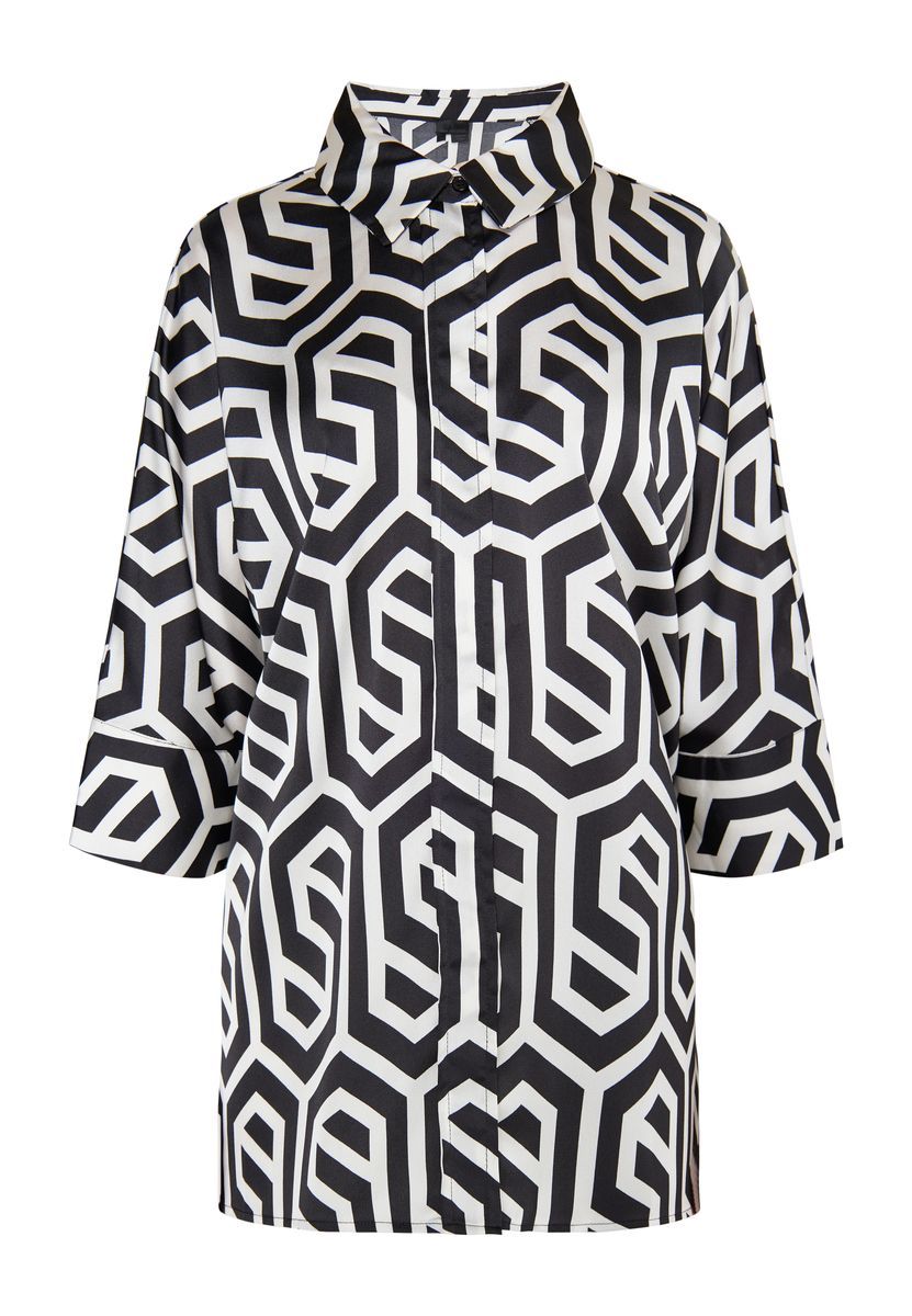 Bluse mit geometrischem Druck, lockere Passform