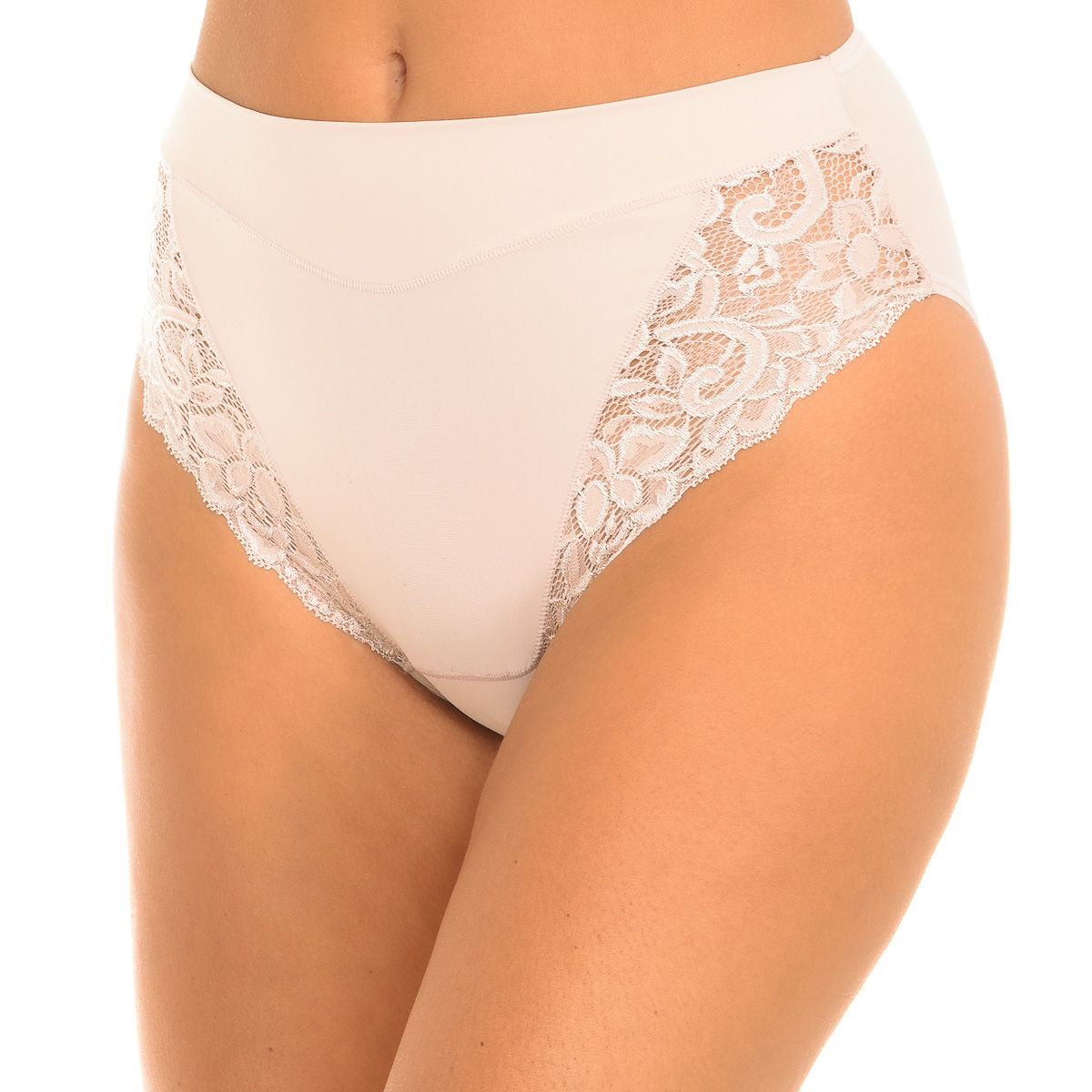Eleganter, hoch taillierter Slip mit Spitzenbesatz