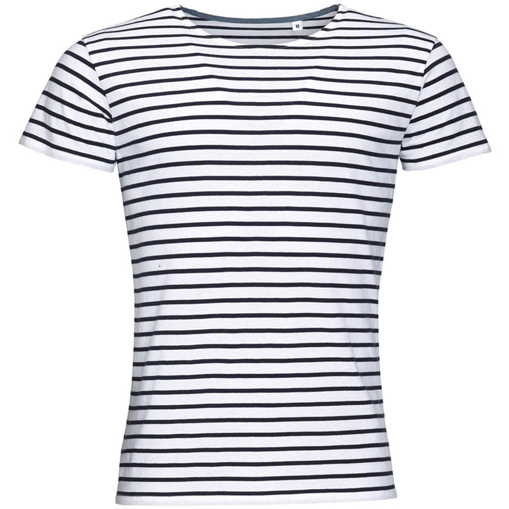 Gestreiftes T-Shirt mit Rundhalsausschnitt und kurzen Ärmeln