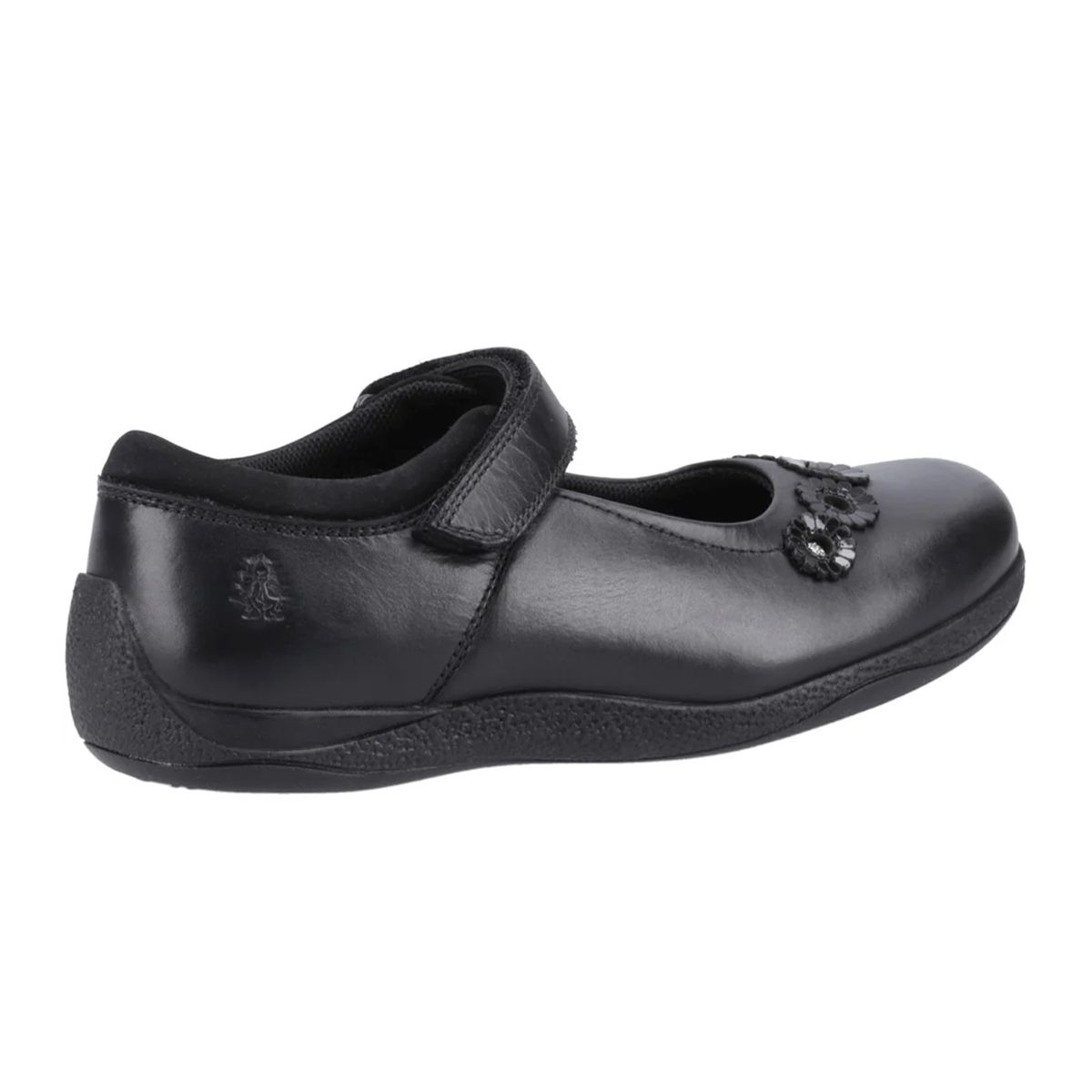 Leder-Mary-Janes mit Blumendetails