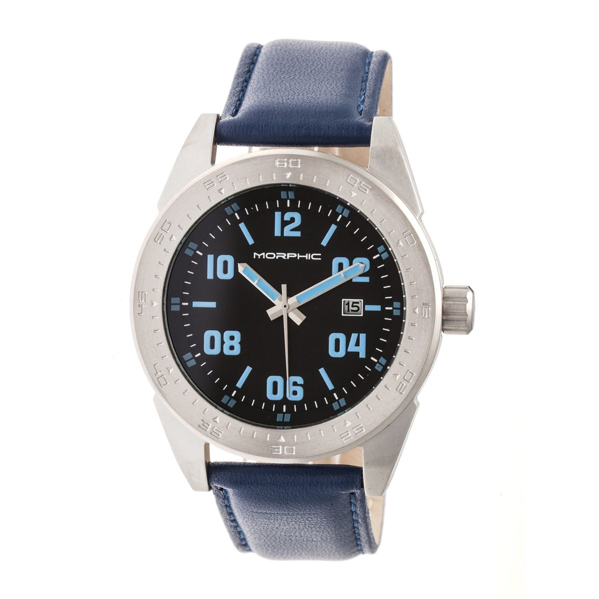 Graue Analoguhr mit Lederarmband