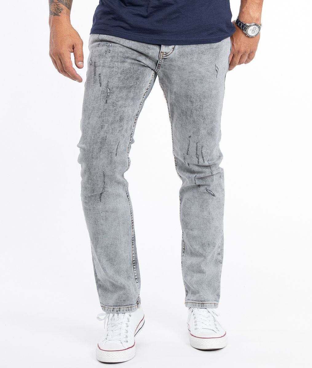 Straight-Leg Jeans mit Distressed-Details