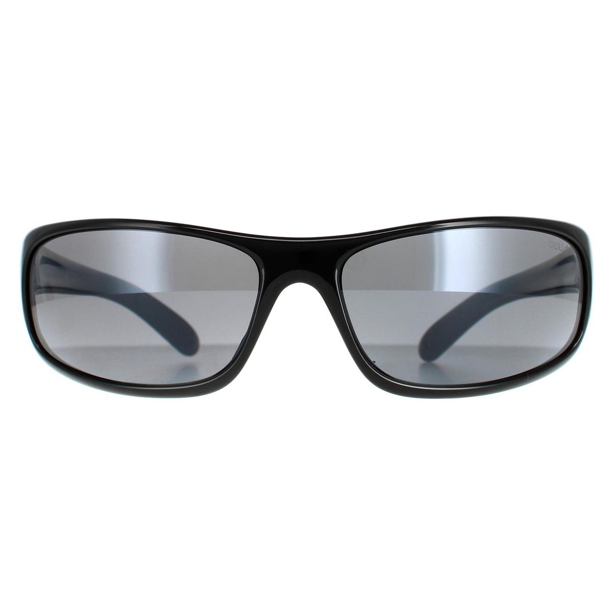 Sportliche schwarze Herren-Sonnenbrille im Wrap-Design