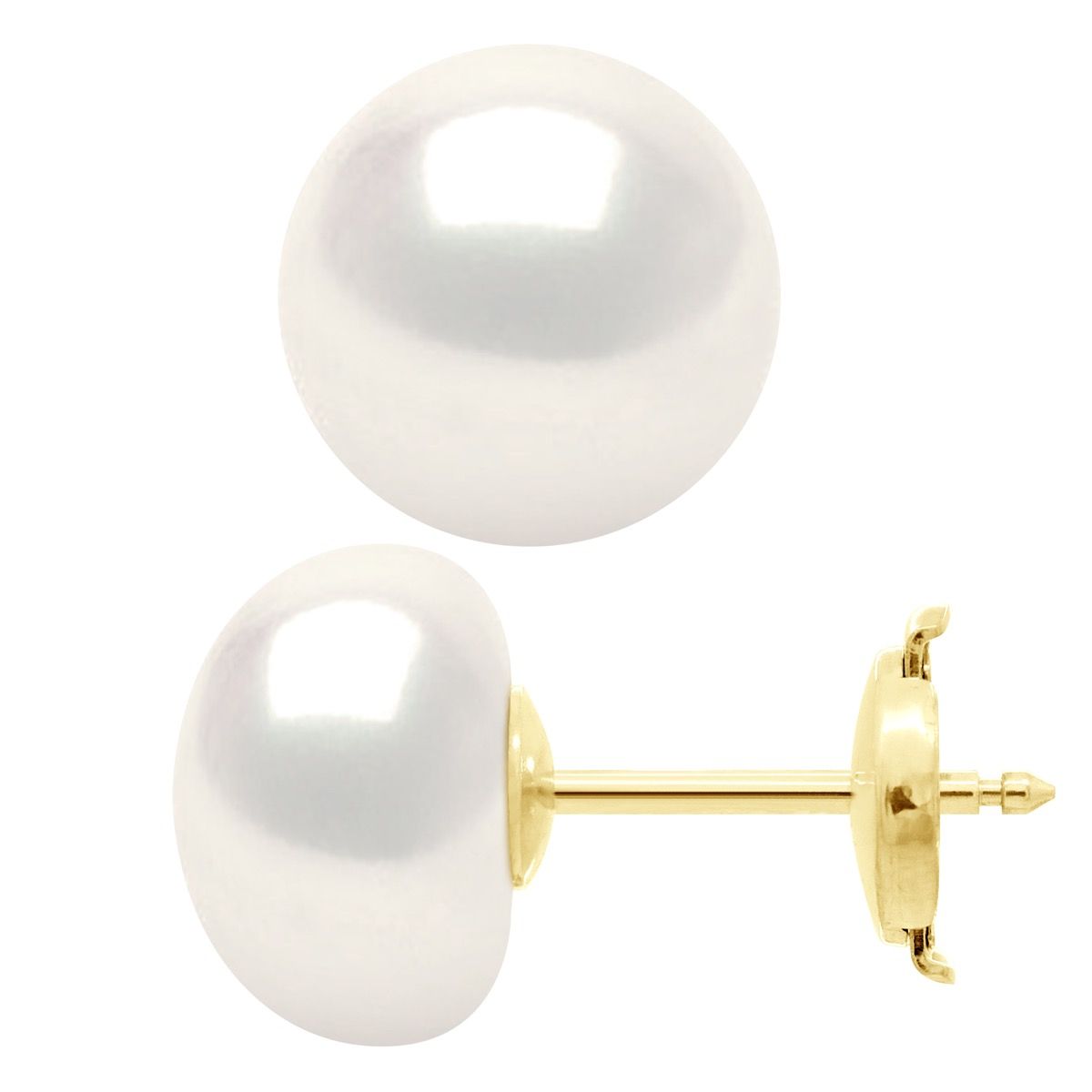 Süßwasserperlen-Ohrstecker aus Gelbgold