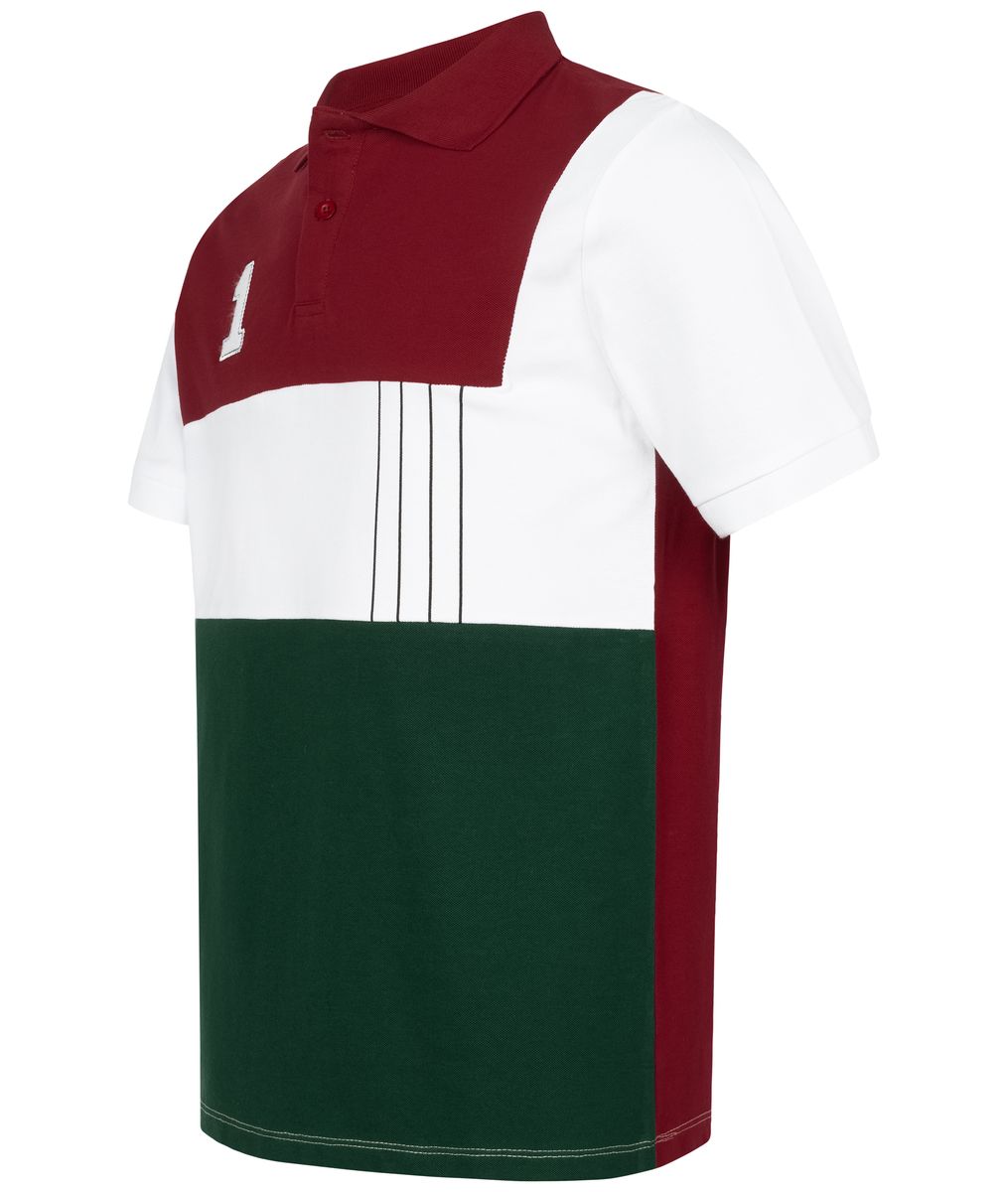 Sportliches Dreifarbiges Color-Block Poloshirt