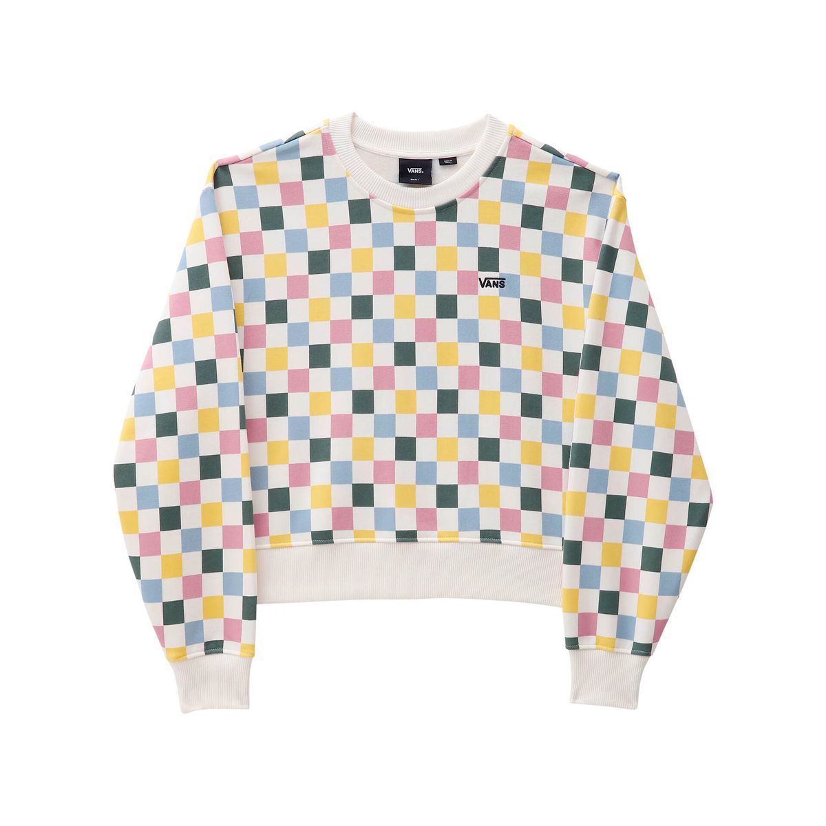 Sweatshirt mit Schachbrettmuster und kurzem Schnitt