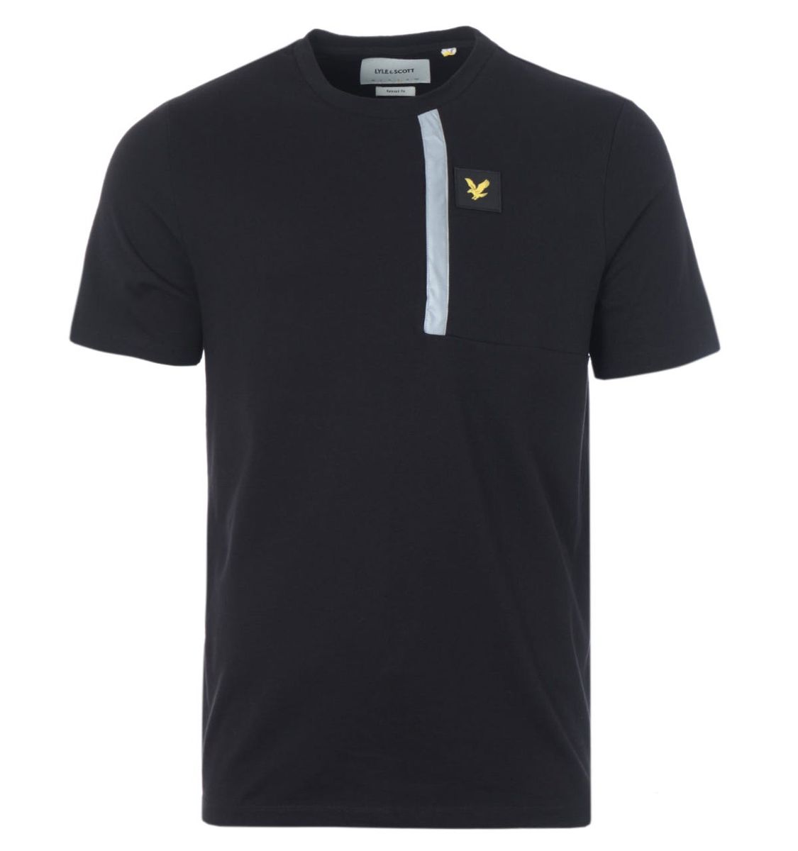 Herren Schwarzes T-Shirt mit Reflexionsdetail