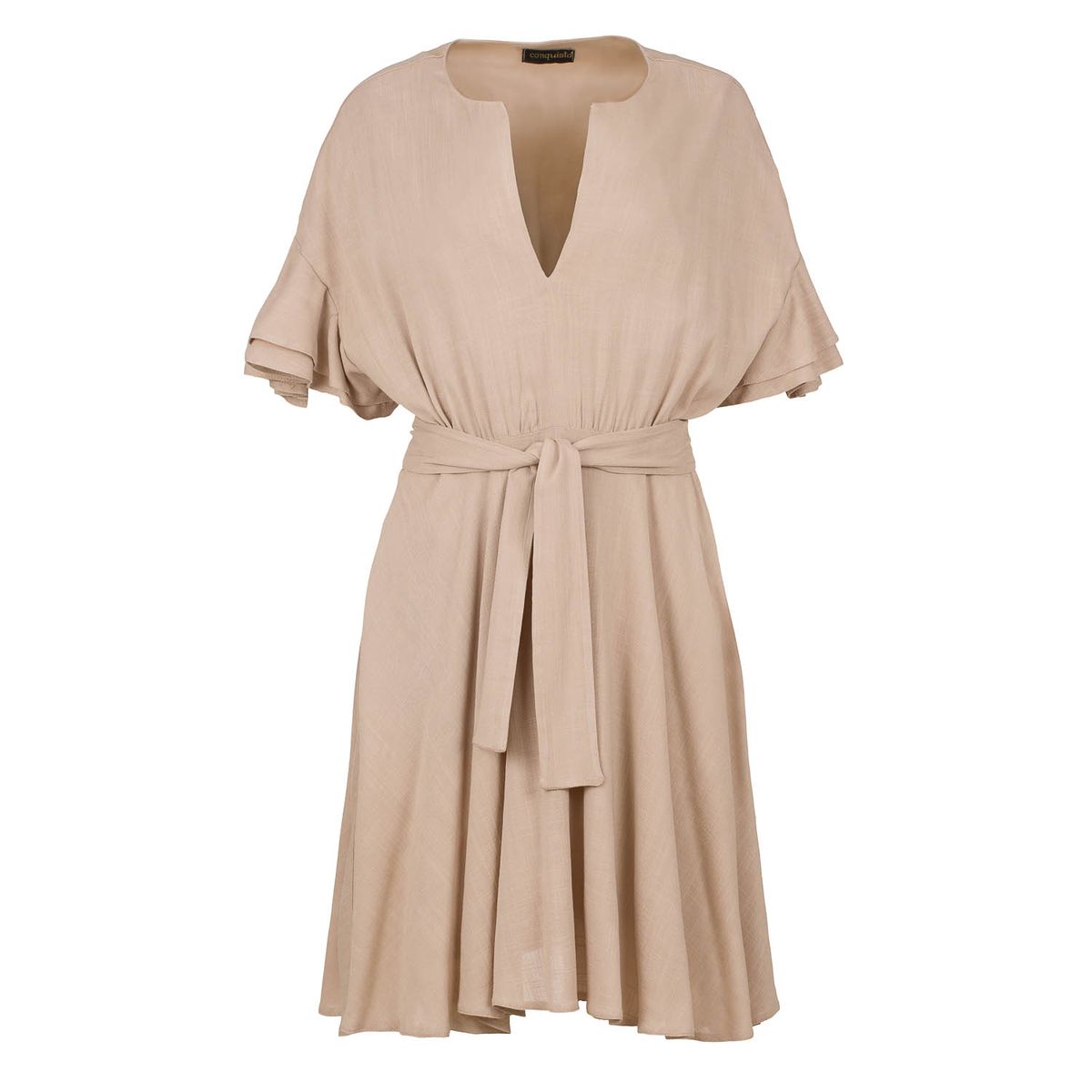 Elegantes Leinenkleid mit Rüschen