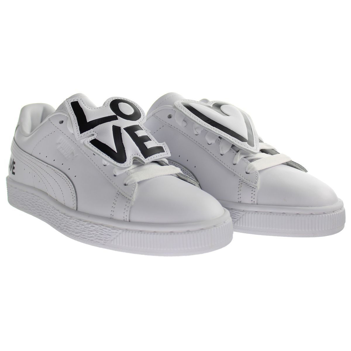 Leder-Sneaker mit Love-Grafik
