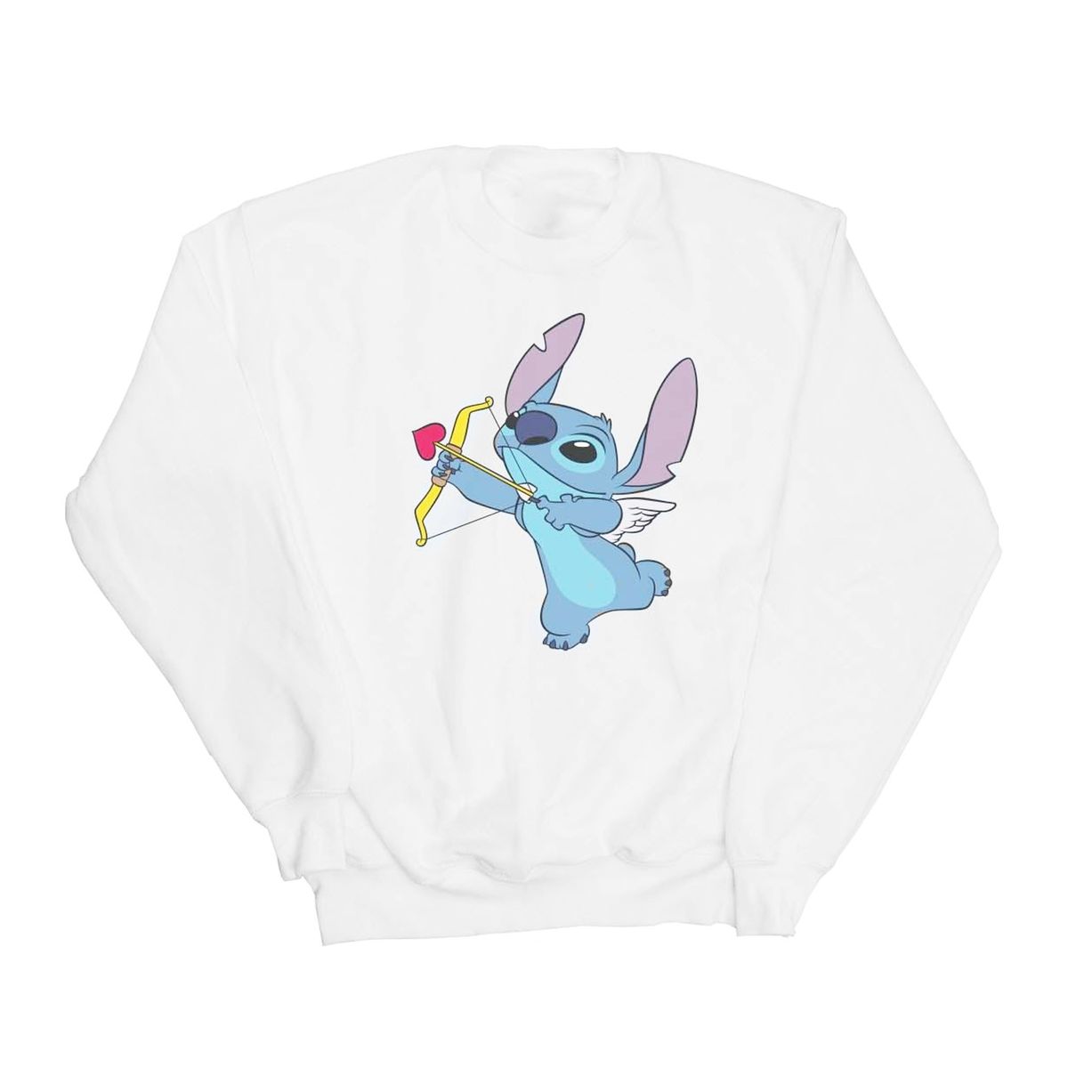 Disney Mädchen Lilo und Stitch Stitch Cupid Valentines Sweatshirt (weiß)