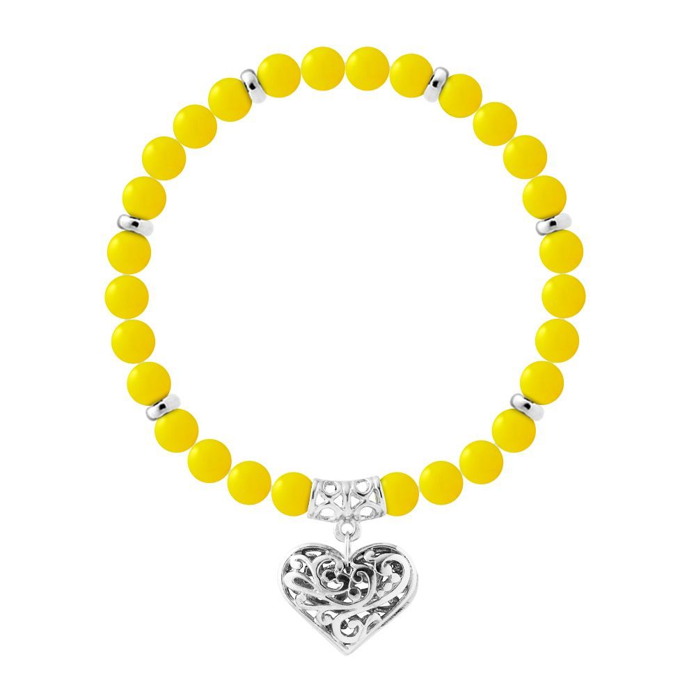 Perlenarmband aus Achat mit Filigranherz