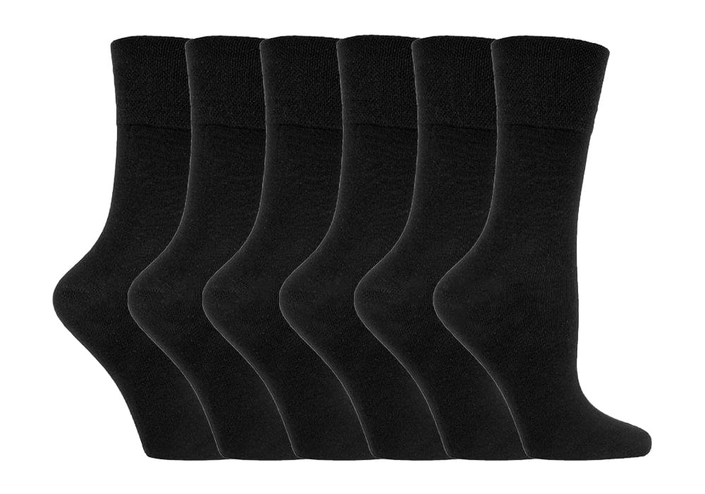 Damen 6er Pack nicht elastische Diabetikersocken mit handgekettelten Zehennähten