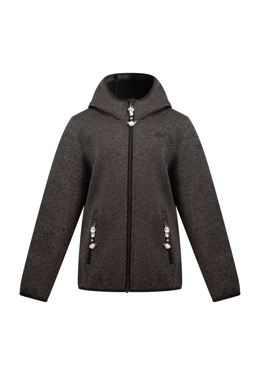 Schmuddelwedda Strickfleecejacke Mädchen grau melange