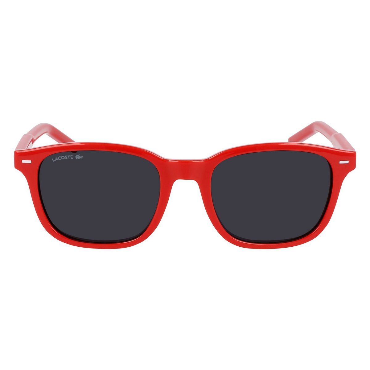 Quadratische Sonnenbrille mit rotem Rahmen