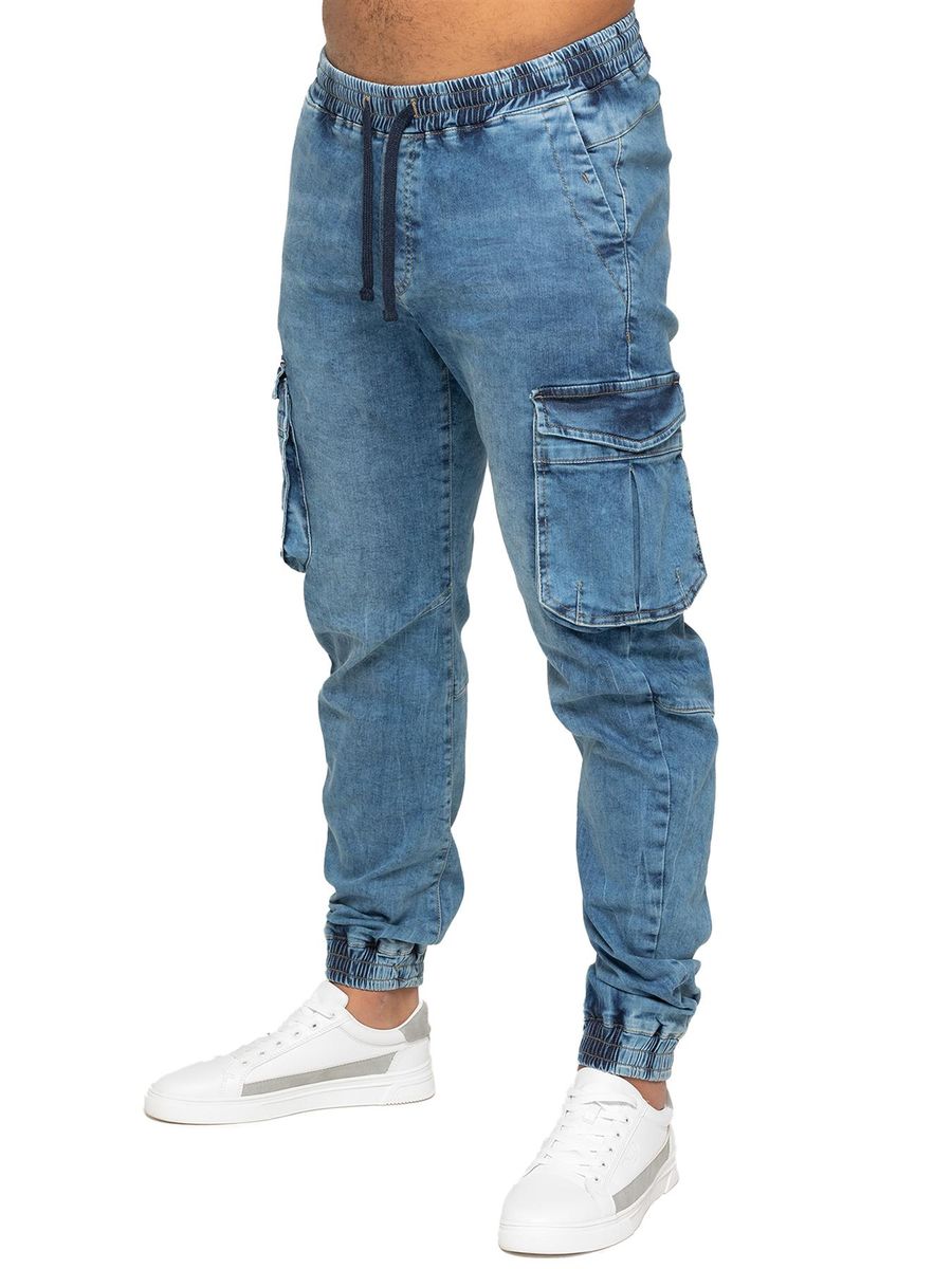 Herren Cargo-Joggerhose aus Denim