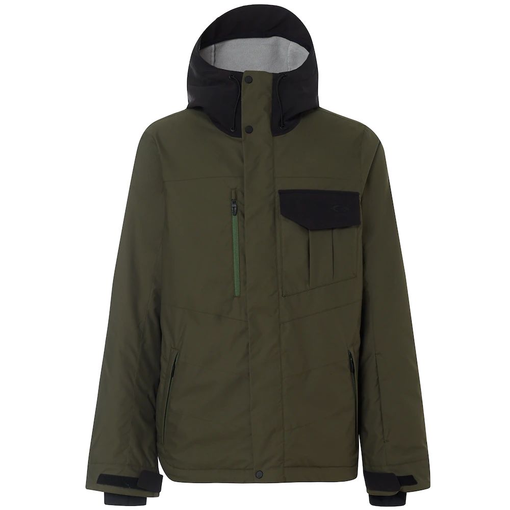 Khaki-farbene isolierte Herren Skijacke
