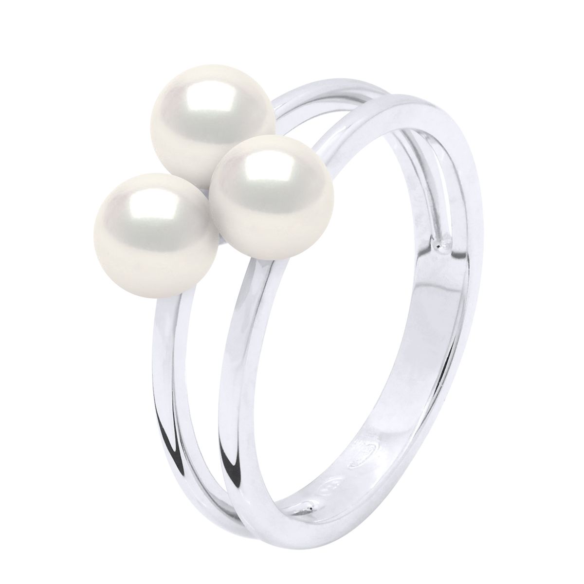 Perlen-Trilogie-Ring mit Doppelband