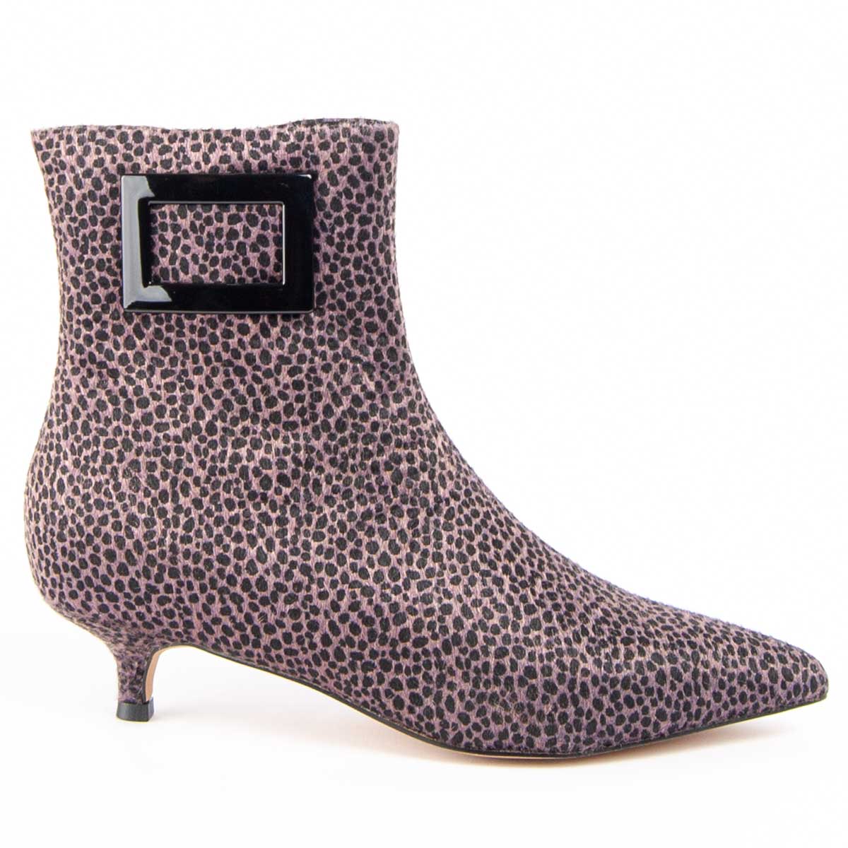 Gemusterte Stiefeletten mit Schnallendetail