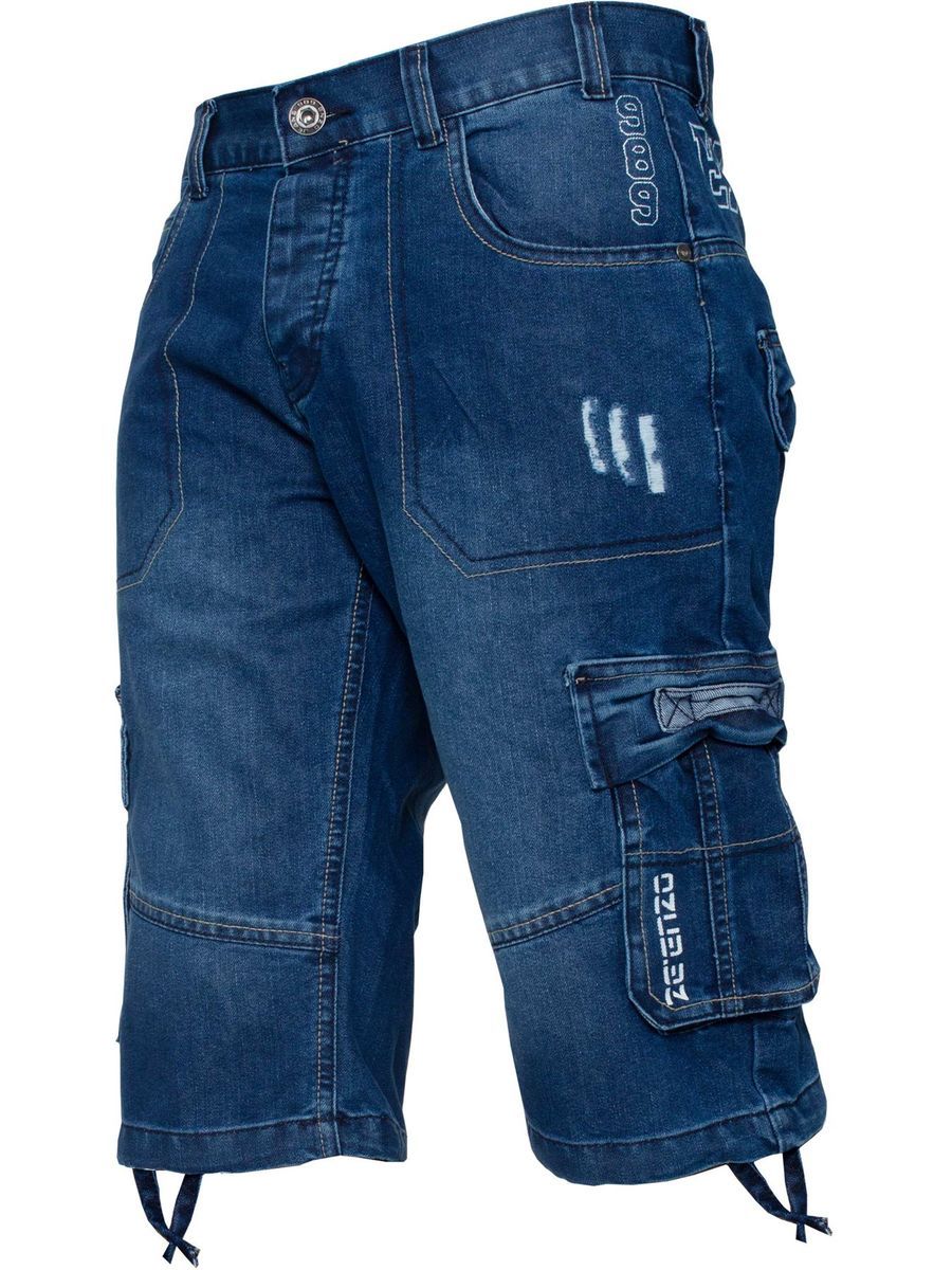 Herren Denim Cargo Combat Shorts