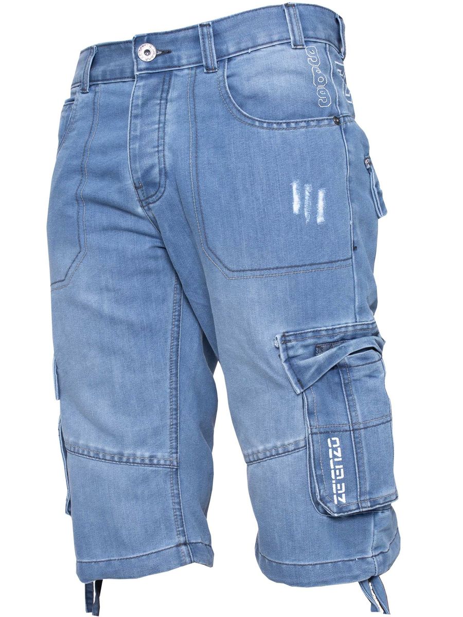 Herren Denim Cargo Combat Shorts