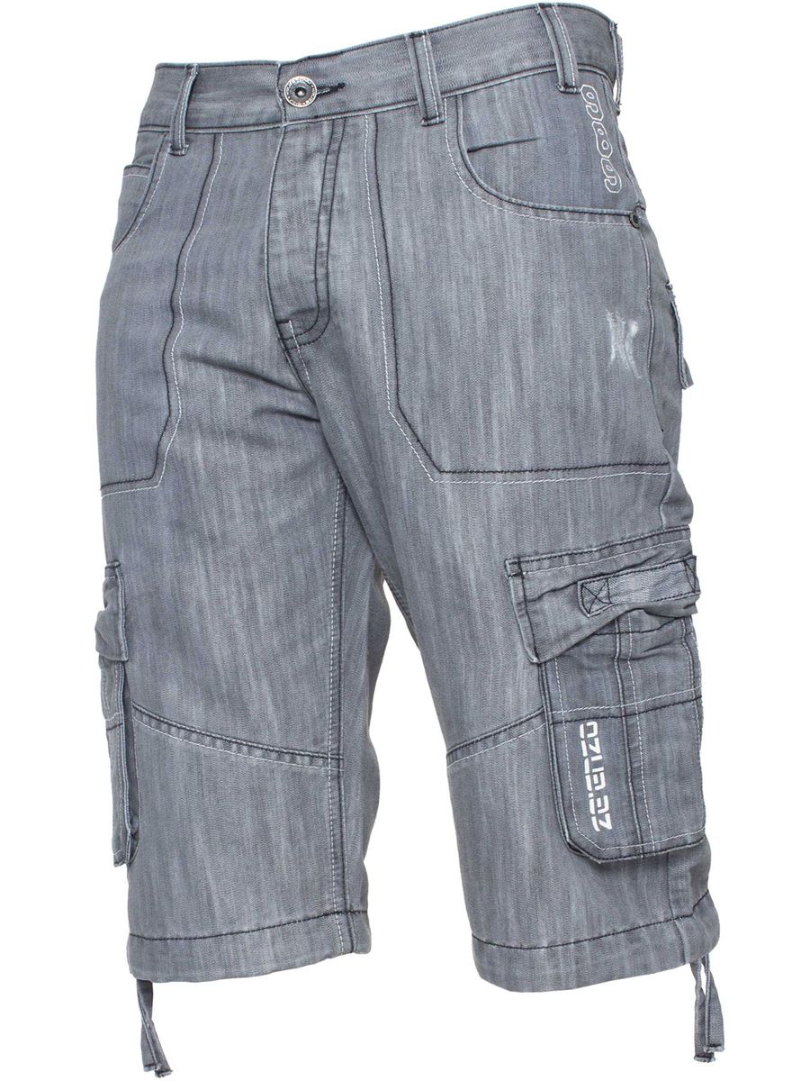 Herren Denim Cargo Combat Shorts