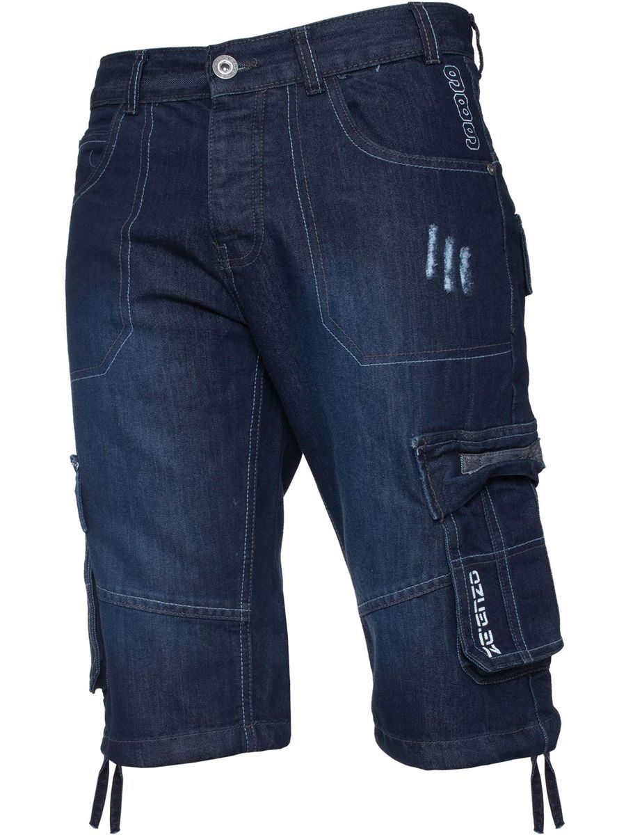 Herren Denim Cargo Combat Shorts
