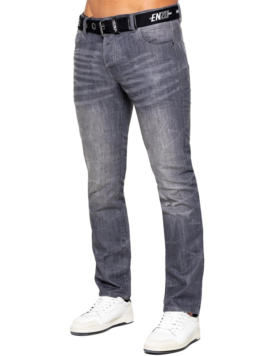 Herren Straight Fit Graue Jeans