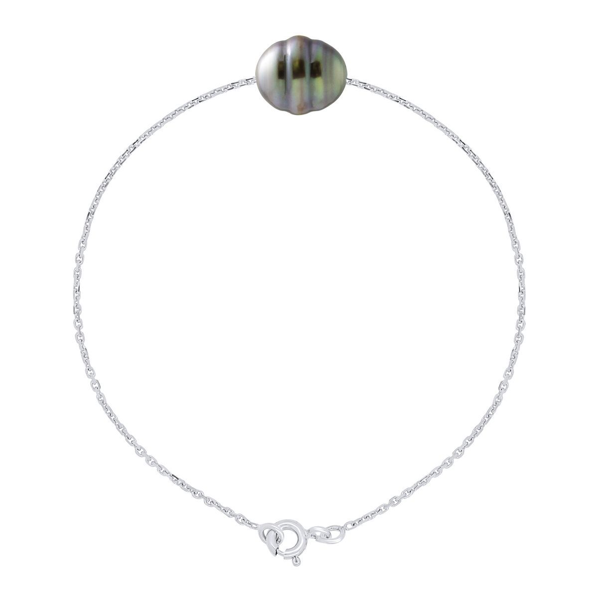 Minimalistisches Tahitiperlen-Armband aus Silber