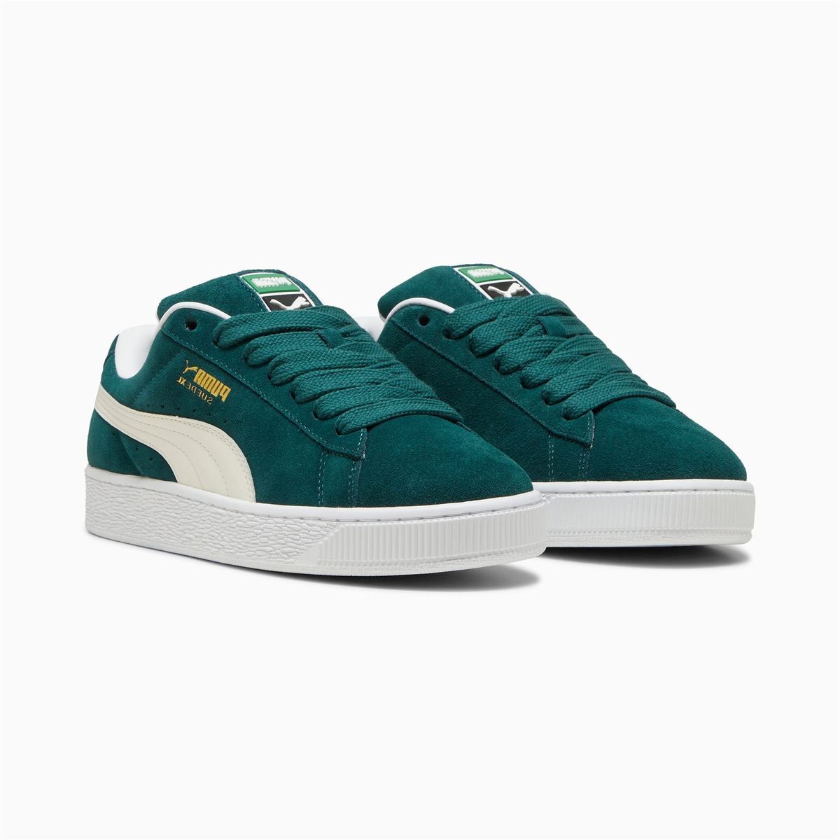 Wildleder-Sneaker in Dunkelgrün