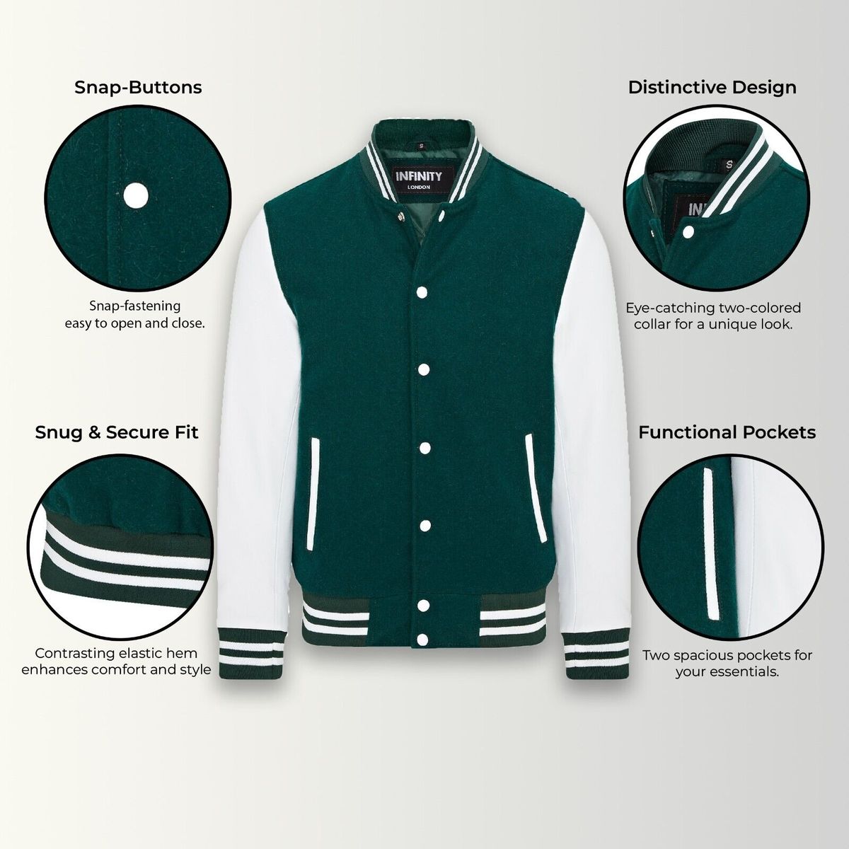 Varsity-Jacke aus Wolle und Leder