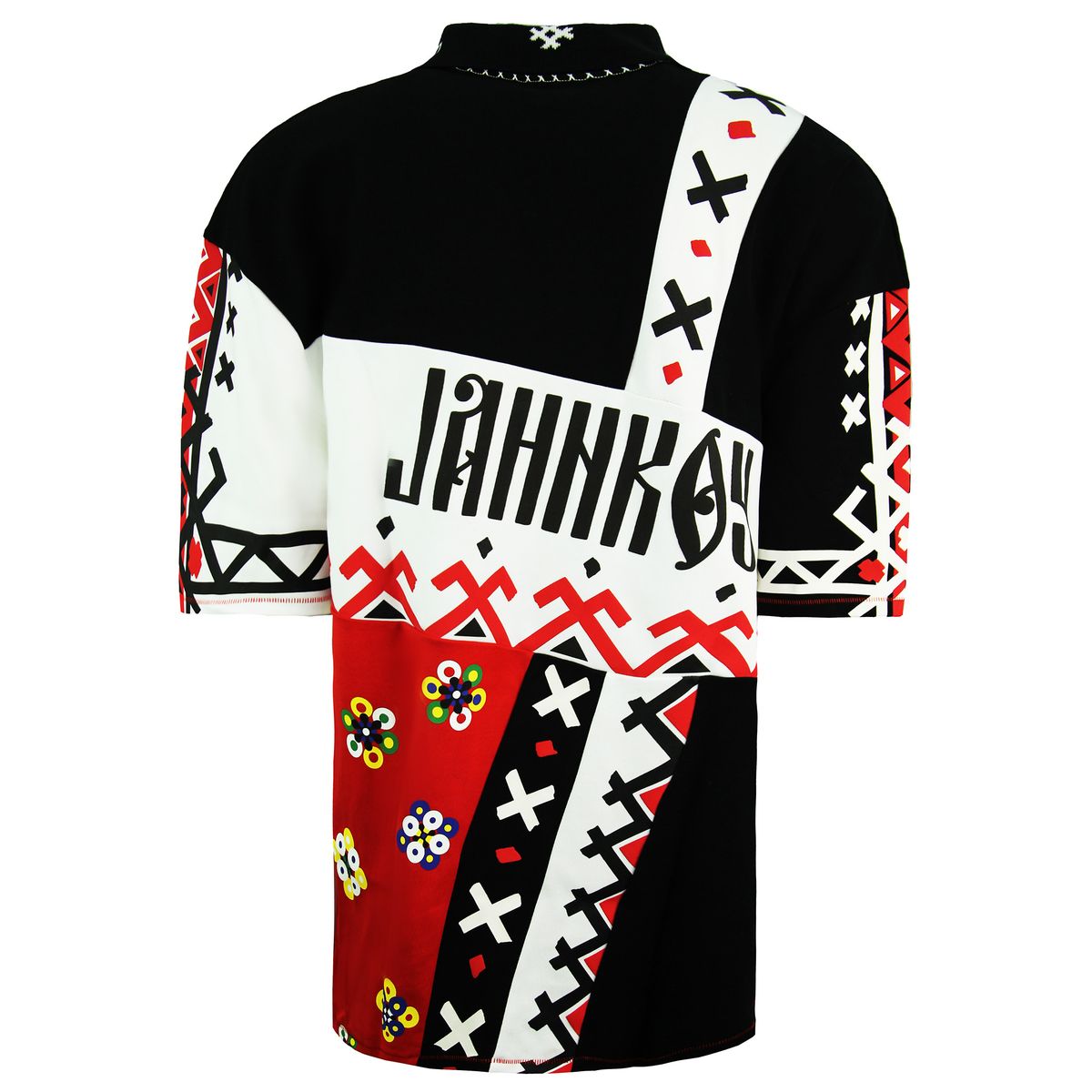 Grafisches Patchwork-Poloshirt