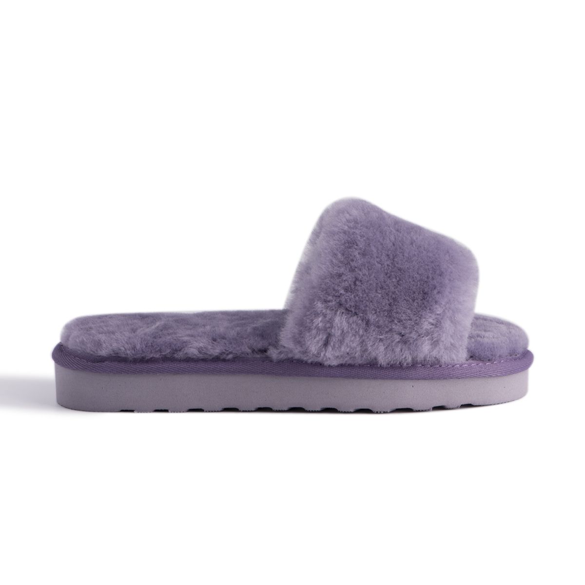 Flauschige Schafsfell-Slide-Hausschuhe